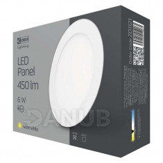 LED stropné vstavané svietidlo kruh 6W IP20 teplá biela