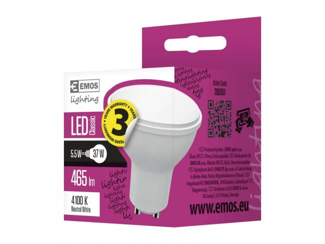LED žiarovka Classic 5,5W GU10 neutrálna biela
