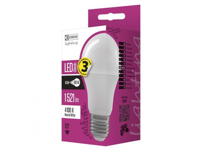 LED žiarovka Classic A60 14W E27 neutrálna biela