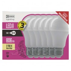 LED žiarovka Classic A60 9W E27 teplá biela 6ks