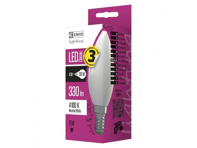 LED žiarovka Classic candle 4W E14 neutrálna biela