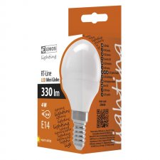 LED žiarovka Classic mini globe 4W E14 teplá biela