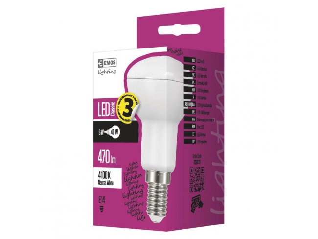 LED žiarovka Classic R50 6W E14 neutrálna biela