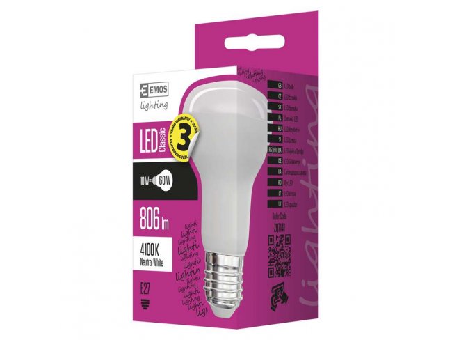 LED žiarovka Classic R63 10W E27 neutrálna biela