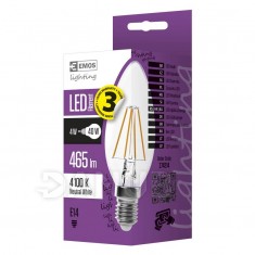 LED žiarovka filament candle A++ 4W E14 neutrálna biela