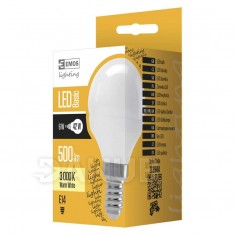 LED žiarovka mini globe 6W E14 teplá biela