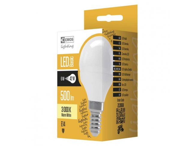 LED žiarovka mini globe 6W E14 teplá biela