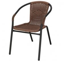 SPRINGOS Pletená záhradná stolička - hnedá