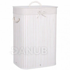 Bambusový kôš na pranie - 72L - biely