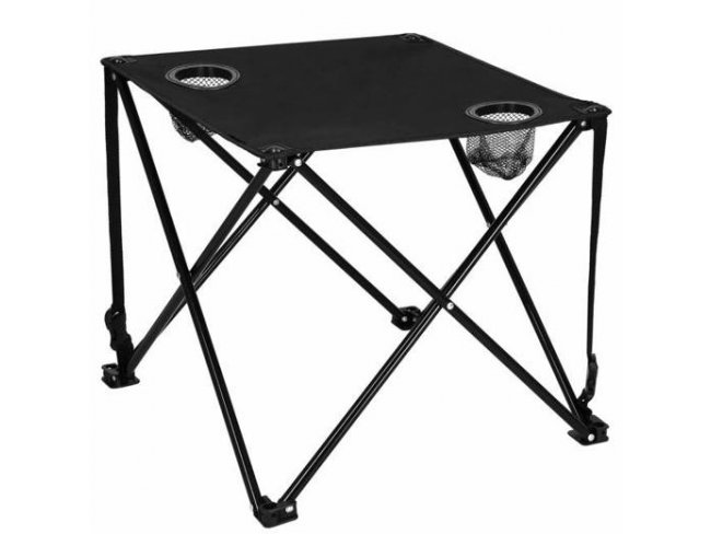 SPRINGOS Rozkladací kempingový stôl 46cm - čierny