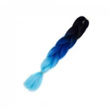Umelé vlasy kanekalon: ombré – čierno-modré