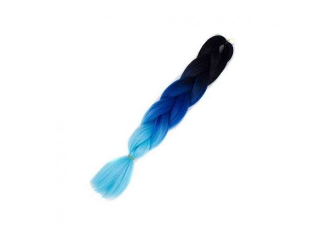 Umelé vlasy kanekalon: ombré – čierno-modré