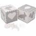 SPRINGOS Penové puzzle štvorce - 150x150x1cm - zvieratá a tvary - biela, sivá