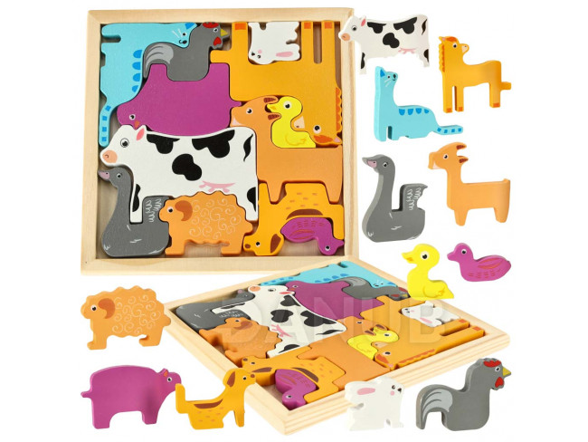 Vzdelávacie puzzle drevené - zvieratá