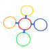 Hra s farebnými kruhmi, 10 krúžkami a spojkami