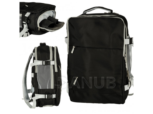 Cestovný batoh do lietadla vodeodolný - USB - 45x16x28cm - čierny