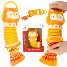 Senzorická hračka Harmonia - hrajúca oranžová sova - LED - 30cm