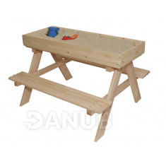 Detský záhradný stôl + 2 lavičky + pieskovisko - 93 x 78 x 68 cm