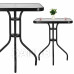 Springos Záhradný stolík - kov + sklo, čierny