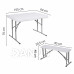Springos Rozkladací stôl s lavičkami - 105x65x69 cm -  biela