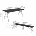 Springos Rozkladací stôl s lavičkami - 180x74x74 cm - čierna