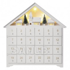 LED adventný kalendár, 35x30cm, 2x AA, vnútorný, teplá biela