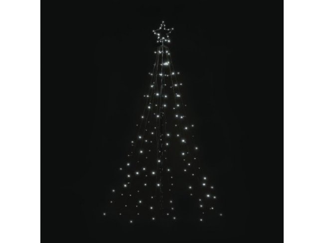 LED vianočný kovový strom, 180cm, vonkajší, studená b., čas.