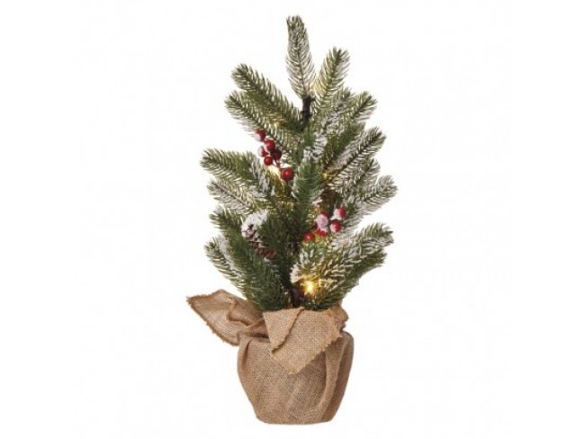 LED vianočný stromček, 52cm, 3×AA, vnútorné, teplá b., čas.