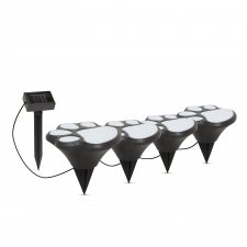 LED solárna lampa - odtlačky psích nôh, zapichovateľné - plast - čierna - 360 cm