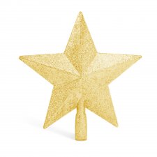 Ozdoba na špic vianočného stromu - v tvare hviezdy - 20 x 19 cm - zlatá