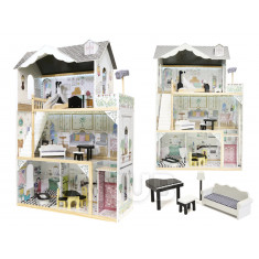 Drevený domček pre bábiky + nábytok 122cm