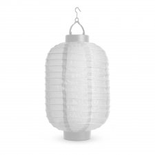 Solárny lampión - biely - studená biela LED - 21 cm