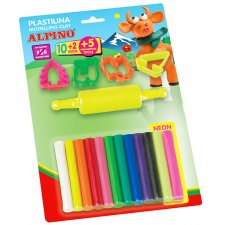 ALPINO Plastelína 12 farieb + príslušenstvo