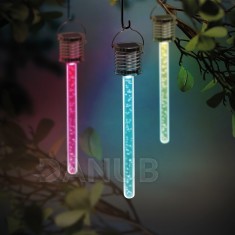 RGB LED solárna lampa - bublinková - 175 x 30 mm