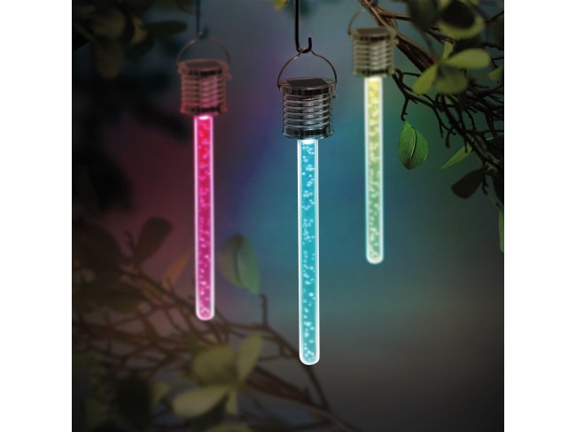 RGB LED solárna lampa - bublinková - 175 x 30 mm