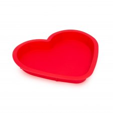 Silikónová forma na pečenie v tvare srdca - červená