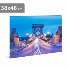 LED obraz - "Reťazový most " - 2 x AA, 38 x 48 cm 