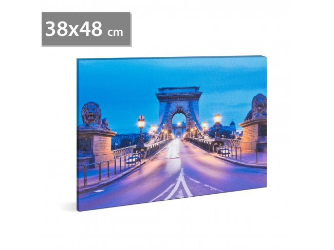 LED obraz - "Reťazový most " - 2 x AA, 38 x 48 cm 