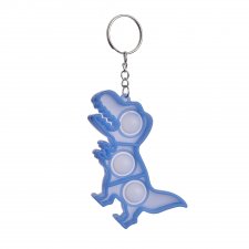 Antistresová hračka Bubble Pop it - prívesok Dinosaurus modrý - svietiaci