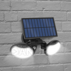 Solárny reflektor s pohybovým senzorom - otáčateľná hlava - 2 COB LED