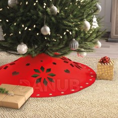 Koberček pod vianočný strom - 90 cm x 3 mm - filc - červená