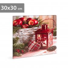 Vianočný LED obrázok - s vešiakom na stenu, 2 x AA, 30 x 30 cm