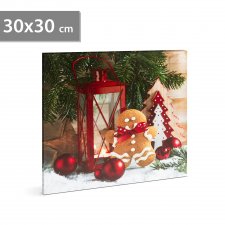 Vianočný LED obraz - s vešiakom na stenu ,2 x AA, 30 x 30 cm