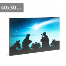 Vianočný LED obraz - s vešiakom na stenu , 2 x AA, 40 x 30 cm