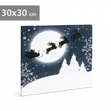 Vianočný LED obrázok , s vešiakom na stenu , 2 x AA, 30 x 30 cm