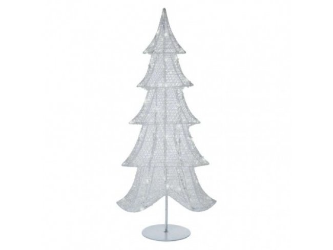 LED vianočný 3D stromček, 90 cm, vnútorný, studená biela, časovač