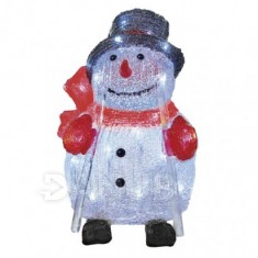 LED vianočný snehuliak, 28 cm, vonka...
