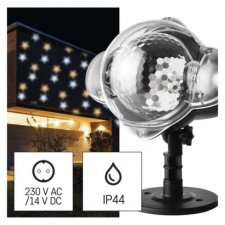 LED dekoratívny projektor – hviezdičky, vonkajší aj vnútorný, teplá/studená biela