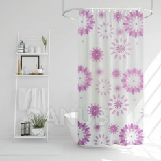 Záves do sprchy - kvety - 180 x 180 cm