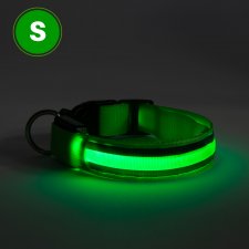 LED obojok - veľkosť S - zelená